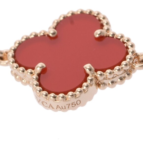 VAN CLEEF & ARPELS Vintage Alhambra Necklace 20P Carnelian - Picture 5 of 8